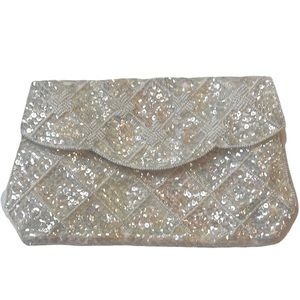 Evening Iridescent Sequined Clutch